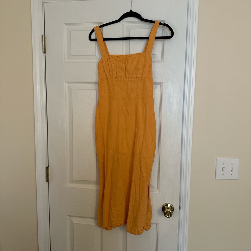 & Other Stories Yellow-Orange Midi Dress